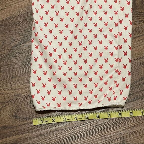 Vintage YTK Playboy Onesie Pajama With Backside Flap Red Cream Size Medium - Picture 13 of 14